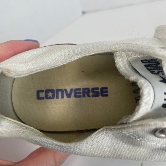 Converse Chuck Norris All Star White Red Low Pro Canvas Tie Shoes Size 6 - Picture 8 of 9